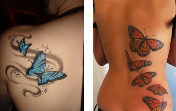 Tatuaggi-farfalle-su-spalla-e-schiena
