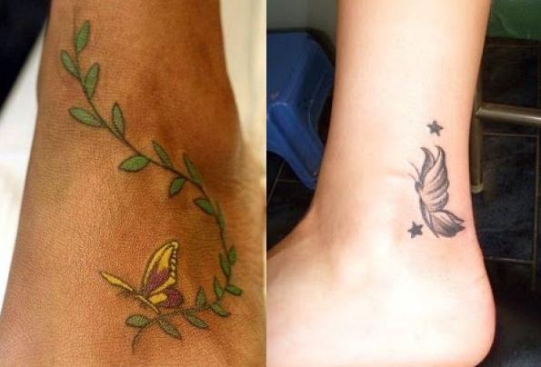 Tatuaggio-farfalle-lungo-la-caviglia
