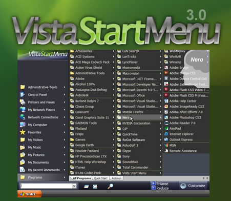 vistamenu - Skin, temi e stili il menu start di Windows Vista e XP vistamenu.jpg