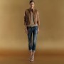 Jeans con giubbino in pelle Gucci