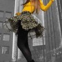 Dolcevita giallo e gonna svolazzante Denny Rose collezione inverno 2011 2012