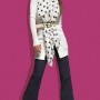 Jeans a zampa e foulard a pois Denny Rose