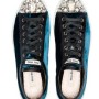 Sneakers basse in velluto Miu Miu inverno 2012 con dettaglio gioiello