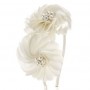Cerchietto per capelli con maxi fiori e perle