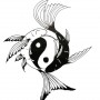 Disegno per tatuaggio segno zodiacale dei pesci yin e yang