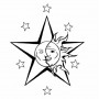 Disegno per tatuaggio stelle luna e sole