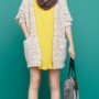 Abito giallo e maxi cardigan Pinko autunno inverno 2012 2013