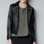 Giubbino in pelle Zara con borchie Euro 279