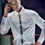 Camicia bianca con profilo a contrasto NaraCamicie uomo inverno 2012 2013