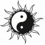 Disegno per tatuaggio yin e yang a forma di sole 90x90 - Tatuaggio yin e yang: significato e foto Disegno per tatuaggio yin e yang a forma di sole