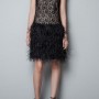Vestito per Capodanno 2012 2013 con pizzo e piume Euro 119