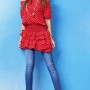 Abito a pois con balze e leggings effetto jeans Denny Rose primavera estate 2013