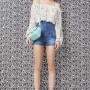 Short a vita alta in jeans Denny Rose estate 2013