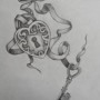 Disegno per tatuaggio lucchetto a forma di cuore con chiave