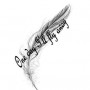 Disegno per tatuaggio piuma con frase in inglese
