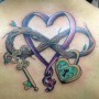 Tatuaggio infinito con lucchetto e chiave