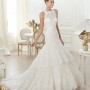 Abito da sposa 2014 a balze in pizzo Pronovias mod Lenix