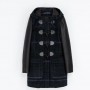 Montgomery a quadri con maniche ecopelle Zara prezzo 139 euro