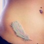 Piccolo tatuaggio femminile di piuma colorata