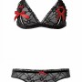 Reggiseno e slip in pizzo con fiocchi rossi Tezenis prezzo 18 80 euro