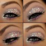 Luccicante trucco occhi chiari per Capodanno