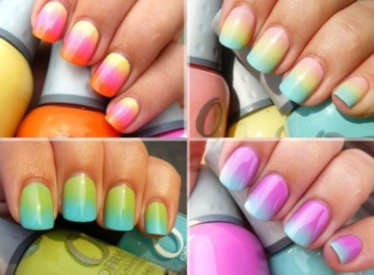 Nail art effetto sfumato estate 2014