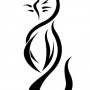 Disegno per tattoo gatto stilizzato