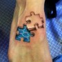 Foto tatuaggio Puzzle 3D sul piede