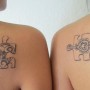 Tatuaggio di coppia Puzzle con chiave e lucchetto