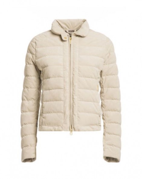 Piumino corto in alcantara Woolrich inverno 2014 2015 prezzo 499 euro