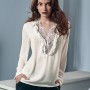 Blusa con dettagli in pizzo Nara Camicie inverno 2014 2015
