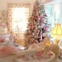 Albero di Natale 2014 Shabby Chic bianco e rosa