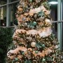 Albero di Natale 2014 con decorazioni argentate e turchesi