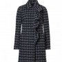 Cappotto Sisley fantasia pied de poule con volant frontale inverno 2015 prezzo 159 euro