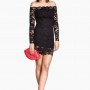 Abito attillato in pizzo nero HM Capodanno 2015 prezzo 19 99 euro