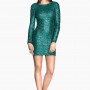 Abito con paillettes maniche lunghe economico HM Capodanno 2015 prezzo 14 99 euro