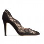 Decollete in camoscio e pizzo nero HM inverno 2014 2015 prezzo 39 99 euro