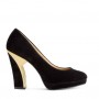 Scarpe Decollete in velluto con tacco dorato HM Capodanno 2015 prezzo 39 99 euro