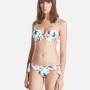 Costume da bagno con reggiseno a fascia imbottita slip brasiliana stampa floreale estate 2015