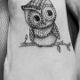 Tatuaggio Gufo sul piede