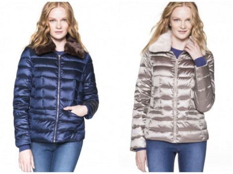Piumini corti con collo ecopelliccia Benetton 2016 prezzo 89 95 euro
