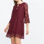 Abito in pizzo color marsala Capodanno 2016 Zara prezzo 29 95 euro