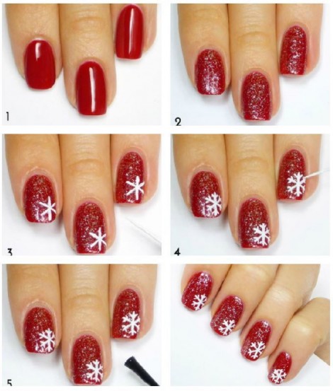 Nail Art Natale Tutorial fai da te 470x553 - Nail Art Natalizie 2015: Tutorial semplici fai da te Nail Art Natale Tutorial fai da te