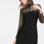 Tubino in pizzo con maniche lunghe Zara Capodanno 2016 prezzo 49 95 euro