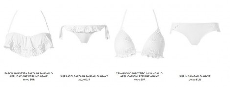 Bikini in sangallo con volant Calzedonia estate 2016 mod Agave