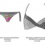 Costumi da bagno con reggiseno intrecciato stampa optical Calzedonia estate 2016 prezzo Gardenia