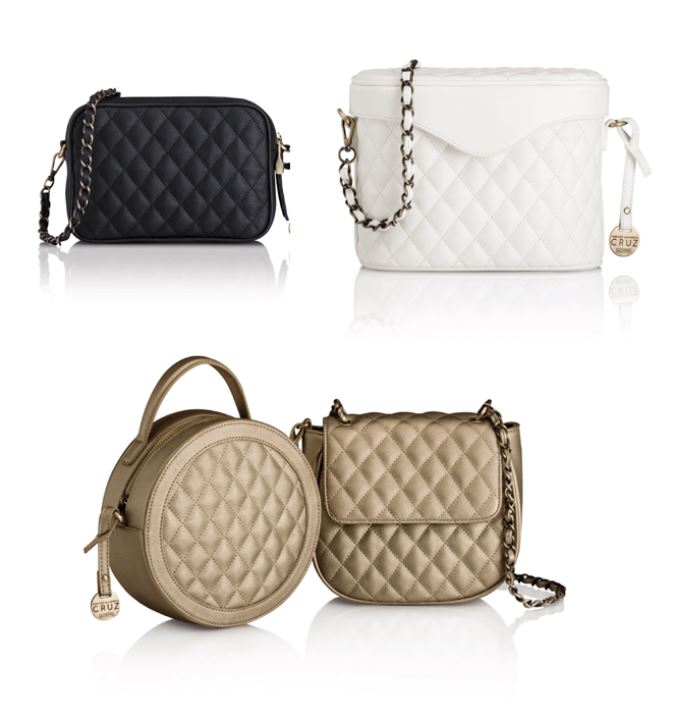 Borsa A Tracolla Trapuntata In Pelle PU Donna - Borsa Da Sera Con Catena 24,7x15,6x7,5 Cm