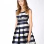 Abito elegante svasato a righe Silvian Heach 2016 prezzo 149 euro