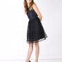 Abito nero elegante con sopragonna in tulle Silvian Heach estate 2016 prezzo 129 euro