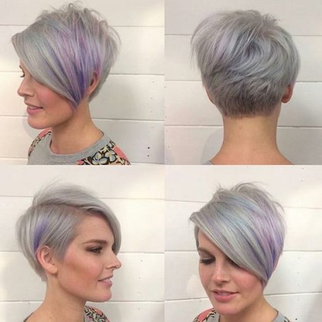 Idea Taglio capelli corti estate 2016 sfumato di grigio e di rosa